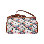 Enchanted Garden Maltese in Bloom Satchel Bag Purse-Accessories-Accessories, Bags, Maltese, Purse-One Size-5