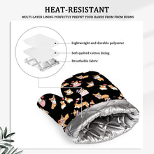 Load image into Gallery viewer, Celebration Corgi Love Oven Mitts and Pot Holder Set-Kitchen Decor-Accessories,Corgi,Dog Mom Gifts-10