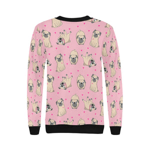 Pink Hearts Pug Love Women's Sweatshirt - 4 Colors-Apparel-Apparel, Pug, Sweatshirt-9