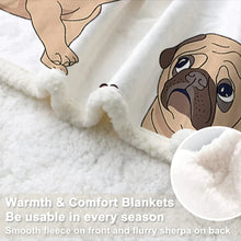 Load image into Gallery viewer, Be Mine Pug Love Soft Warm Fleece Blanket-Blanket-Blankets, Home Decor, Pug-5