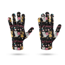 Load image into Gallery viewer, Be Happy Pug Love Touch Screen Gloves - 4 Colors-Accessories-Accessories, Dog Dad Gifts, Dog Mom Gifts, Gloves, Pug-11