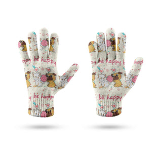 Be Happy Pug Love Touch Screen Gloves - 4 Colors-Accessories-Accessories, Dog Dad Gifts, Dog Mom Gifts, Gloves, Pug-8