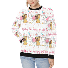 Load image into Gallery viewer, Be Happy Pug Love Women&#39;s Sweatshirt-Apparel-Apparel, Pug, Sweatshirt-White-XS-11
