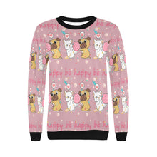 Load image into Gallery viewer, Be Happy Pug Love Women&#39;s Sweatshirt-Apparel-Apparel, Pug, Sweatshirt-14