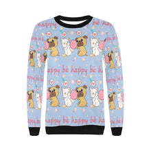 Load image into Gallery viewer, Be Happy Pug Love Women&#39;s Sweatshirt-Apparel-Apparel, Pug, Sweatshirt-2