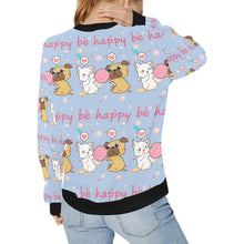 Load image into Gallery viewer, Be Happy Pug Love Women&#39;s Sweatshirt-Apparel-Apparel, Pug, Sweatshirt-4