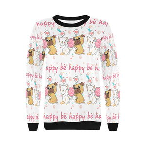 Be Happy Pug Love Women's Sweatshirt-Apparel-Apparel, Pug, Sweatshirt-8