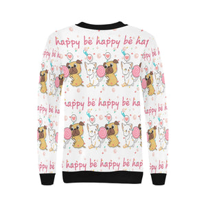 Be Happy Pug Love Women's Sweatshirt-Apparel-Apparel, Pug, Sweatshirt-9