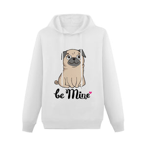 Be Mine Pug Love Women's Cotton Fleece Hoodie Sweatshirt-Apparel-Apparel, Hoodie, Pug, Sweatshirt-8