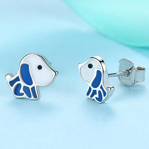Image of Beagle earrings made of 925 sterling silver