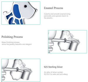 Detailed info of Beagle earrings made of silver