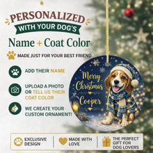 Load image into Gallery viewer, Beagle Christmas Ornament - Cozy Winter Pet Portrait Design - Personalize with Photo and Name-Christmas Ornament-Christmas,Christmas Ornament,Personalize Artwork-2