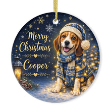 Load image into Gallery viewer, Beagle Christmas Ornament - Cozy Winter Pet Portrait Design - Personalize with Photo and Name-Christmas Ornament-Christmas,Christmas Ornament,Personalize Artwork-3
