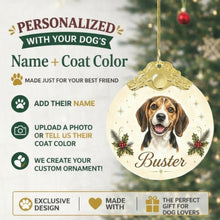 Load image into Gallery viewer, Beagle Christmas Ornament - Gold Crown Dog Portrait - Personalized with Photo and Name-Christmas Ornament-Christmas,Christmas Ornament,Personalize Artwork-2
