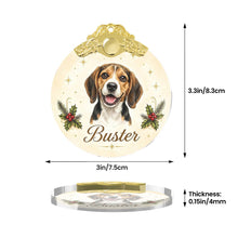 Load image into Gallery viewer, Beagle Christmas Ornament - Gold Crown Dog Portrait - Personalized with Photo and Name-Christmas Ornament-Christmas,Christmas Ornament,Personalize Artwork-6