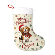 Load image into Gallery viewer, Beagle Christmas Stocking - Cozy Festive Wishes - Personalize with Photo and Name-Christmas Ornament-Christmas,Christmas Stocking,Personalize Artwork-3