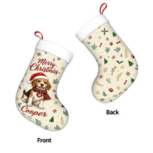 Load image into Gallery viewer, Beagle Christmas Stocking - Cozy Festive Wishes - Personalize with Photo and Name-Christmas Ornament-Christmas,Christmas Stocking,Personalize Artwork-4
