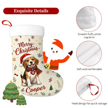 Load image into Gallery viewer, Beagle Christmas Stocking - Cozy Festive Wishes - Personalize with Photo and Name-Christmas Ornament-Christmas,Christmas Stocking,Personalize Artwork-5