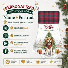Load image into Gallery viewer, Beagle Christmas Stocking - Home for the Holidays - Personalize with Photo and Name-Christmas Ornament-Christmas,Christmas Stocking,Personalize Artwork-2