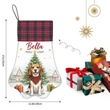 Load image into Gallery viewer, Beagle Christmas Stocking - Home for the Holidays - Personalize with Photo and Name-Christmas Ornament-Christmas,Christmas Stocking,Personalize Artwork-4