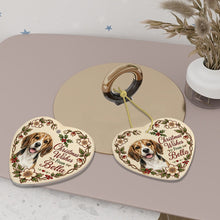 Load image into Gallery viewer, Beagle Dog Ornament - Christmas Wishes Design - Personalized with Name-Christmas Ornament-Beagle,Christmas,Personalize Artwork-6