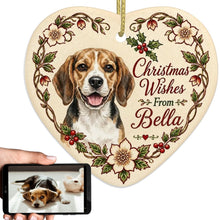 Load image into Gallery viewer, Beagle Dog Ornament - Christmas Wishes Design - Personalized with Name-Christmas Ornament-Beagle,Christmas,Personalize Artwork-1