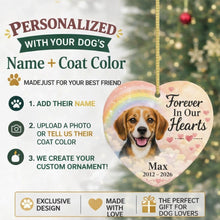 Load image into Gallery viewer, Beagle Dog Ornament - Forever In Our Hearts Design - Personalized with Name-Christmas Ornament-Beagle,Christmas,Personalize Artwork-2