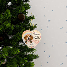 Load image into Gallery viewer, Beagle Dog Ornament - Forever In Our Hearts Design - Personalized with Name-Christmas Ornament-Beagle,Christmas,Personalize Artwork-3