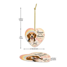 Load image into Gallery viewer, Beagle Dog Ornament - Forever In Our Hearts Design - Personalized with Name-Christmas Ornament-Beagle,Christmas,Personalize Artwork-5