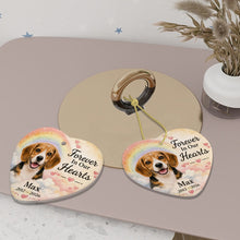 Load image into Gallery viewer, Beagle Dog Ornament - Forever In Our Hearts Design - Personalized with Name-Christmas Ornament-Beagle,Christmas,Personalize Artwork-6