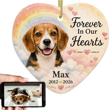Load image into Gallery viewer, Beagle Dog Ornament - Forever In Our Hearts Design - Personalized with Name-Christmas Ornament-Beagle,Christmas,Personalize Artwork-1