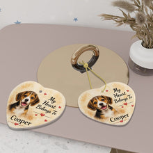 Load image into Gallery viewer, Beagle Dog Ornament - My Heart Belongs To Design - Personalized with Name-Christmas Ornament-Christmas,Personalize Artwork-7