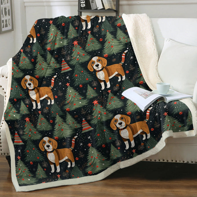 Beagle Holiday Charm Christmas Blanket-Blanket-Beagle, Blankets, Christmas, Home Decor-Small-1