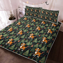 Load image into Gallery viewer, Beagle Holiday Charm Christmas Quilt Blanket Bedding Set-Bedding-Beagle, Bedding, Blankets, Christmas, Home Decor-3