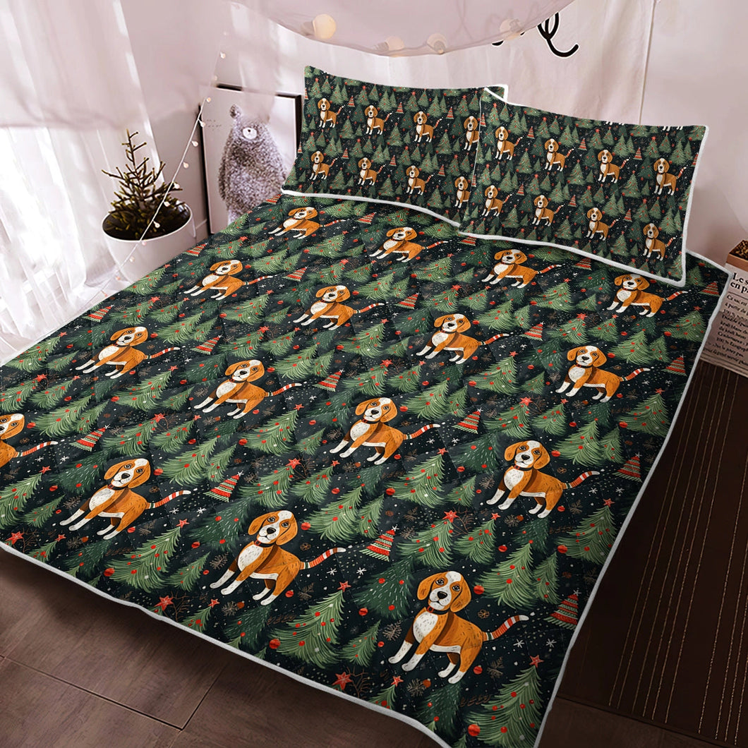 Beagle Holiday Charm Christmas Quilt Blanket Bedding Set-Bedding-Beagle, Bedding, Blankets, Christmas, Home Decor-Twin-Only Quilt-2