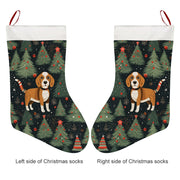 Beagle Holiday Charm Christmas Stocking-Christmas Ornament-Beagle, Christmas, Home Decor-26X42CM-White-3