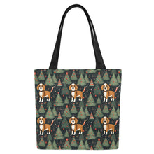 Load image into Gallery viewer, Beagle Holiday Charm Large Canvas Tote Bags - Set of 2-Accessories-Accessories, Bags, Beagle-4