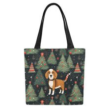 Load image into Gallery viewer, Beagle Holiday Charm Large Canvas Tote Bags - Set of 2-Accessories-Accessories, Bags, Beagle-7