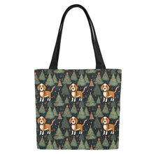 Load image into Gallery viewer, Beagle Holiday Charm Large Canvas Tote Bags - Set of 2-Accessories-Accessories, Bags, Beagle-9