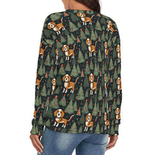 Load image into Gallery viewer, Beagle Holiday Charm Women&#39;s V-Neck Christmas Sweater-Apparel--4
