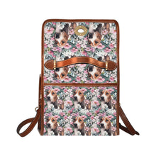 Load image into Gallery viewer, Beagle in a Blossoming Garden of Pink and Green Shoulder Bag Purse-Accessories-Accessories, Bags, Beagle, Purse-One Size-2