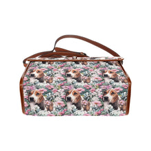 Load image into Gallery viewer, Beagle in a Blossoming Garden of Pink and Green Shoulder Bag Purse-Accessories-Accessories, Bags, Beagle, Purse-One Size-5