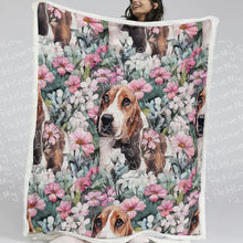 Load image into Gallery viewer, Beagle in a Blossoming Garden of Pink and Green Soft Warm Fleece Blanket-Blanket-Beagle, Blankets, Home Decor-11