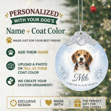 Load image into Gallery viewer, Beagle Ornament - Angel Dog Memorial Design - Personalized with Photo and Name-Christmas Ornament-Beagle,Christmas,Christmas Ornament,Personalize Artwork-2