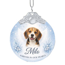 Load image into Gallery viewer, Beagle Ornament - Angel Dog Memorial Design - Personalized with Photo and Name-Christmas Ornament-Beagle,Christmas,Christmas Ornament,Personalize Artwork-3