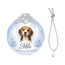 Load image into Gallery viewer, Beagle Ornament - Angel Dog Memorial Design - Personalized with Photo and Name-Christmas Ornament-Beagle,Christmas,Christmas Ornament,Personalize Artwork-4