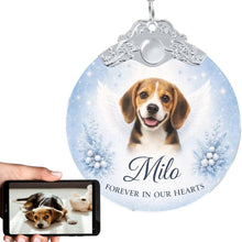Load image into Gallery viewer, Beagle Ornament - Angel Dog Memorial Design - Personalized with Photo and Name-Christmas Ornament-Beagle,Christmas,Christmas Ornament,Personalize Artwork-1