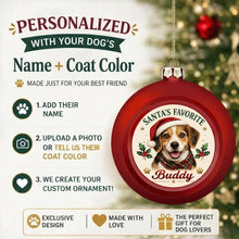 Load image into Gallery viewer, Beagle Ornament - Classic Red Round Shape - Santa's Favourite Design - Personalized with Name-Christmas Ornament-Beagle,Christmas,Personalize Artwork-2