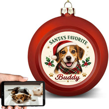 Load image into Gallery viewer, Beagle Ornament - Classic Red Round Shape - Santa's Favourite Design - Personalized with Name-Christmas Ornament-Beagle,Christmas,Personalize Artwork-1