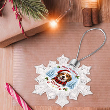 Load image into Gallery viewer, Beagle Ornament - Personalized Snowflake Shaped Christmas Snow Globe Design - with Name-Christmas Ornament-Beagle,Christmas,Personalize Artwork-6